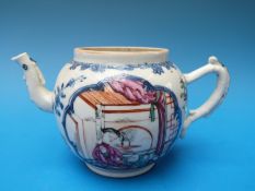 An 18thC Chinese teapot with figural decoration