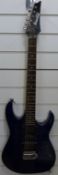 An Ibanez Gio GRF 70 electric rhythm guitar with jewel blue body