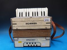 A Hohner 8 Bass child's or students piano accordion,