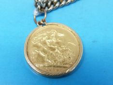 A 1978 gold full sovereign in 9ct gold mount