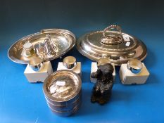 A collection of silver plate including Shanghai Tang basket,
