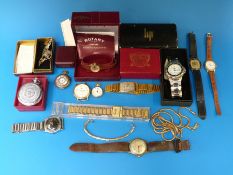 A collection of various wrist and pocket watches,