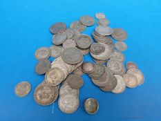 A quantity of largely pre 1947 silver (400g)