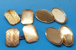 Two pairs of cufflinks,