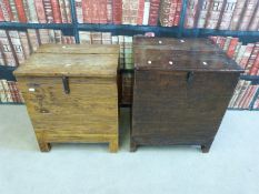 Two square design blanket or storage boxes,