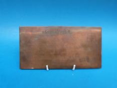 A provincial Nottingham bank note fifty pound copper printing plate for John Ichabod & Charles