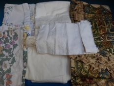 An Egyptian embroidery throw, vintage linen,