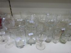 A quantity of glassware and collectables to include Schweppes, Barr, Watts,