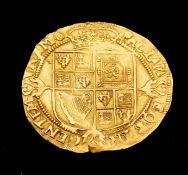 A James I third coinage gold Laurel 1619-1625, third bust, rose mint mark obverse and reverse,