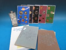 Five Royal Mint UK brilliant coin sets in perspex cases 1975-1979, includes 1977 Jubilee crown,