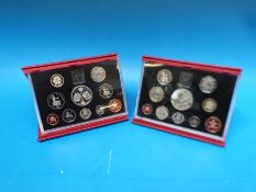 Two Royal Mint deluxe proof coin collections for 1997 and 1998 both including the £5 crowns