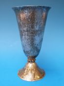 A white metal bark effect goblet stamped 800 (height 16cm,