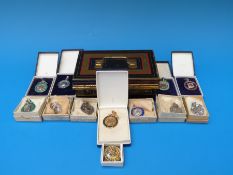 A 9ct gold and enamel Devon minor league medal, football interest (5.