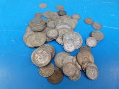 Approximately 50 silver 3d pieces Victoria onwards (75g total) and all pre 1947 together with 129g