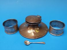 A hallmarked silver Capstan inkwell,