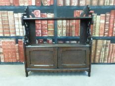 A late C19th small oak wall unit,