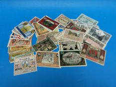 One hundred Notgeld notes in uncirculated condition