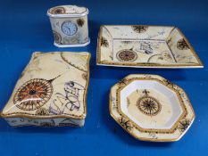 Wedgwood Atlas desk china including a clock