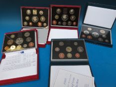 Five deluxe cased UK Royal Mint proof sets all contains £2 coin examples,