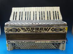 A 120 bass Paolo Soprani piano accordion in decorated ivory finish by Castelfidada,