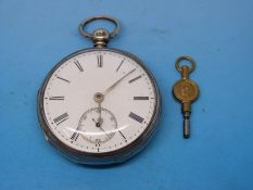 A silver cased gentleman's pocket watch with fusee movement by Payne of Abingdon,