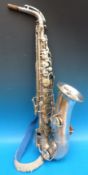 An alto saxophone 