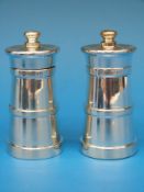 A pair of hallmarked silver (Ldn) salt and pepper mills in original boxes (9.