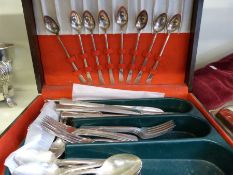 A quantity of silver plated ware including entree dish, sauce boat,