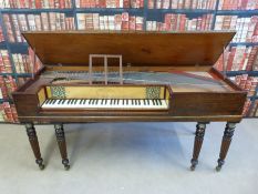A 19thC John Broadwood & Sons square piano marked 'Makers to His Majesty and the Princess' with