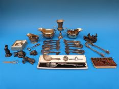 A hallmarked silver sauce boat, small hallmarked silver sauce boat, goblet,