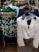 A quantity of 1960s/70s retro clothing, four Jaeger scarves, silk trousers,