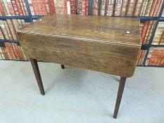 An elm plank top drop lead table (L84.5 x H72.