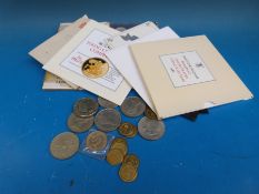 A UK 1986 Brilliant coin collection, together with a quantity of modern crowns, £5 piece,