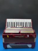 A German made Worldmaster Senola V 80 bass two voice piano accordion,