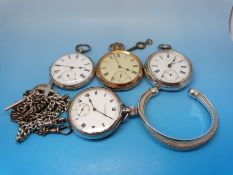 A hallmarked silver cased pocket watch,