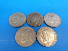 Five George V 1935 'Rocking Horse' crowns