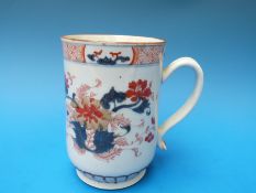 An 18thC Chinese Imari bell tankard with Imari decoration (18cm tall)
