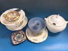 A quantity of ceramics to include Royal Copenhagen faience dish, Aynsley,