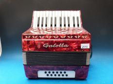 A 1990s Galotta 12 bass childs or students piano accordion,
