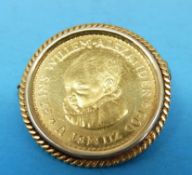 A Dutch gold coin to commemorate the birth of Prince Willem Alexander in 1967, marked 6.729 and 0.