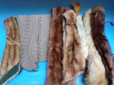 A collection of fur stoles, one sold by Jacobs and Smith,