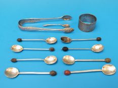 A quantity of hallmarked silver cutlery to include Scottish sugar tongs,