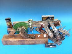 Various vintage tools: Stanley rebate plane, Stanley No.