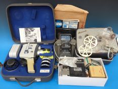 A cased Agfa Movex Reflex cine camera,