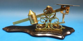 A set of possibly Fairbanks letter scales with cylindrical sliding weight and heavy postage rates