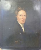 WITHDRAWN     A 19thC oil on canvas of a distinguished looking gentleman (75 x 63cm)