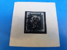 A used Penny Black stamp FK