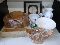 A quantity of decorative ceramics to include Oriental, Crown Devon,