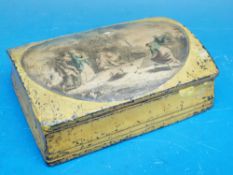 A Victorian plaster box with duck shooting scene to lid
