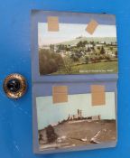 A yellow metal and enamel mourning brooch with inscription dated 1863 relating to Charles Stanton,